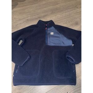 Passenger made to roam Mens Navy Blue Fleece 1/4 Zip Pullover  Jacket L